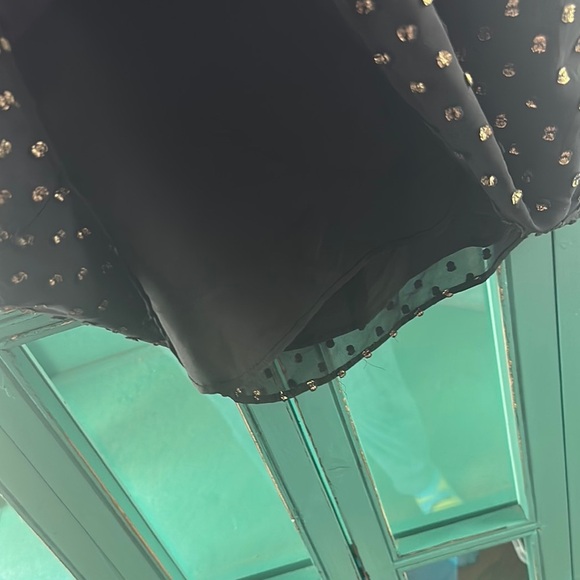 J Crew Black Sleeveless Blouse with Gold Dots - Picture 5 of 7